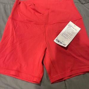 Lululemon align HR shorts 6” size 6 passionate red